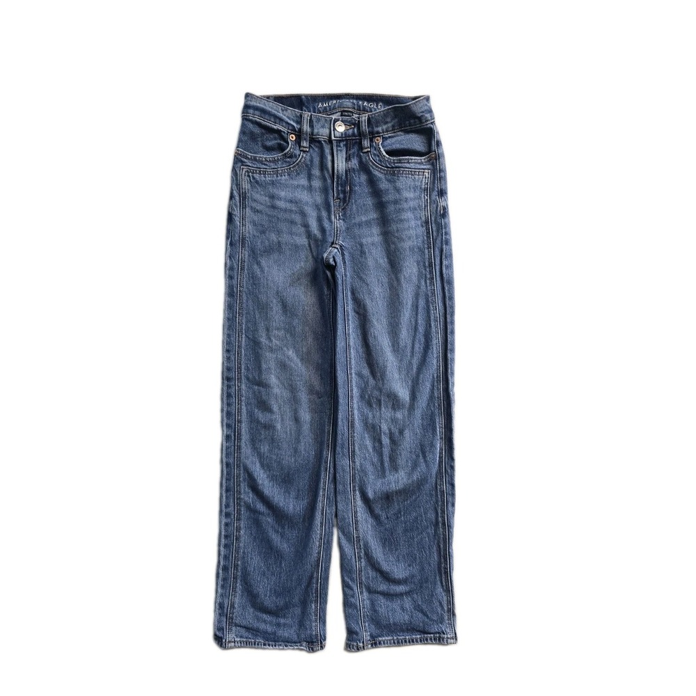 American eagle Women's blue jeans 000 regular stovepipe cotton mid rise